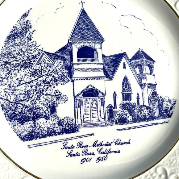 Vintage Santa Rosa California Methodist Church Collector Plate MCM 1950 - Picture 3 of 6